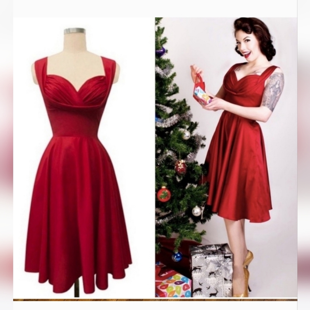 Trashy Diva by Candice Gwinn Red Pin-Up Dress, Sz 10
